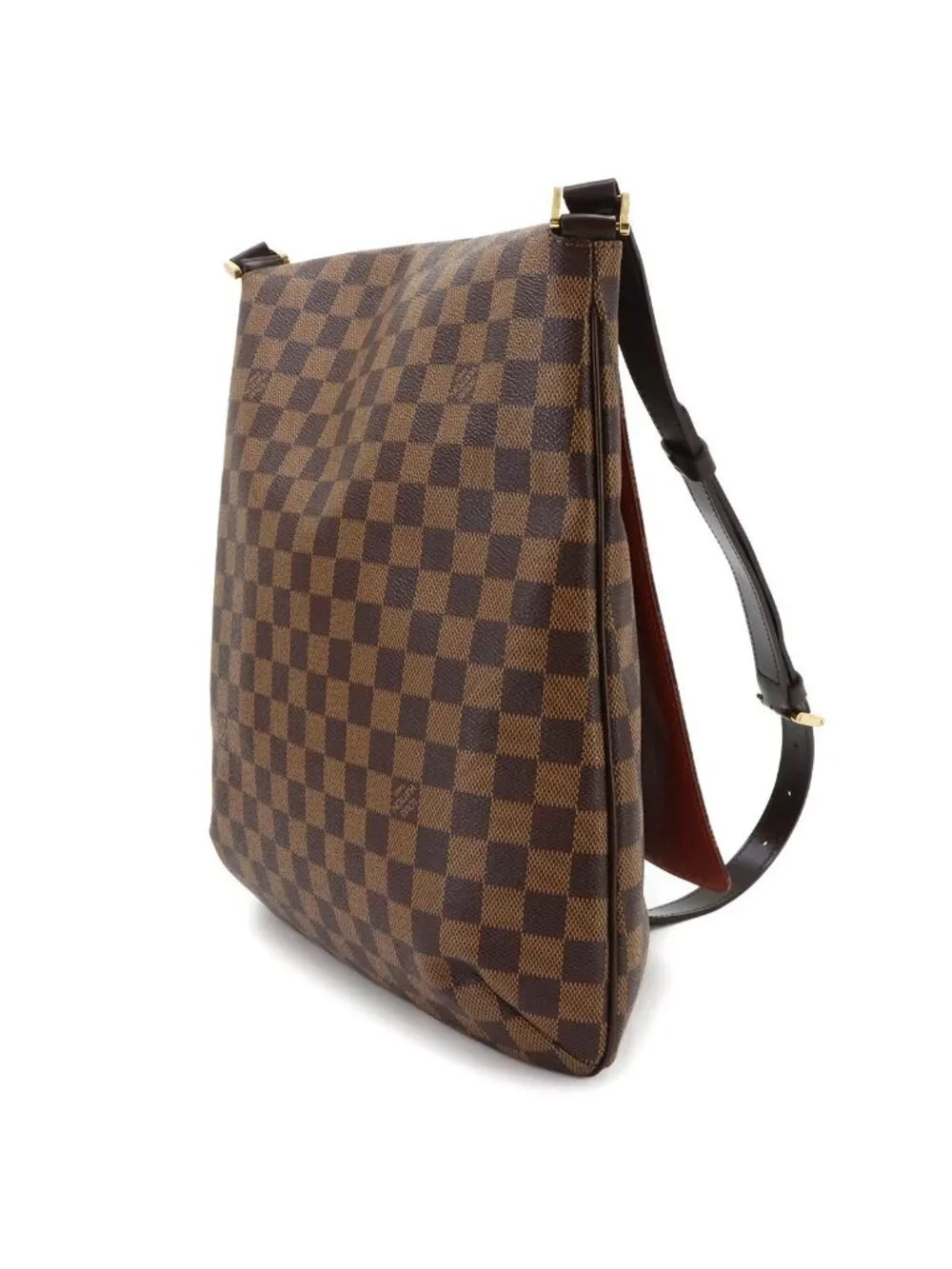 Louis Vuitton Damier Musette Shoulder Bag Ebene Brown Gold